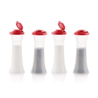 Tupper Ware Hourglass Salt and Pepper Shakers | Large Set of 4